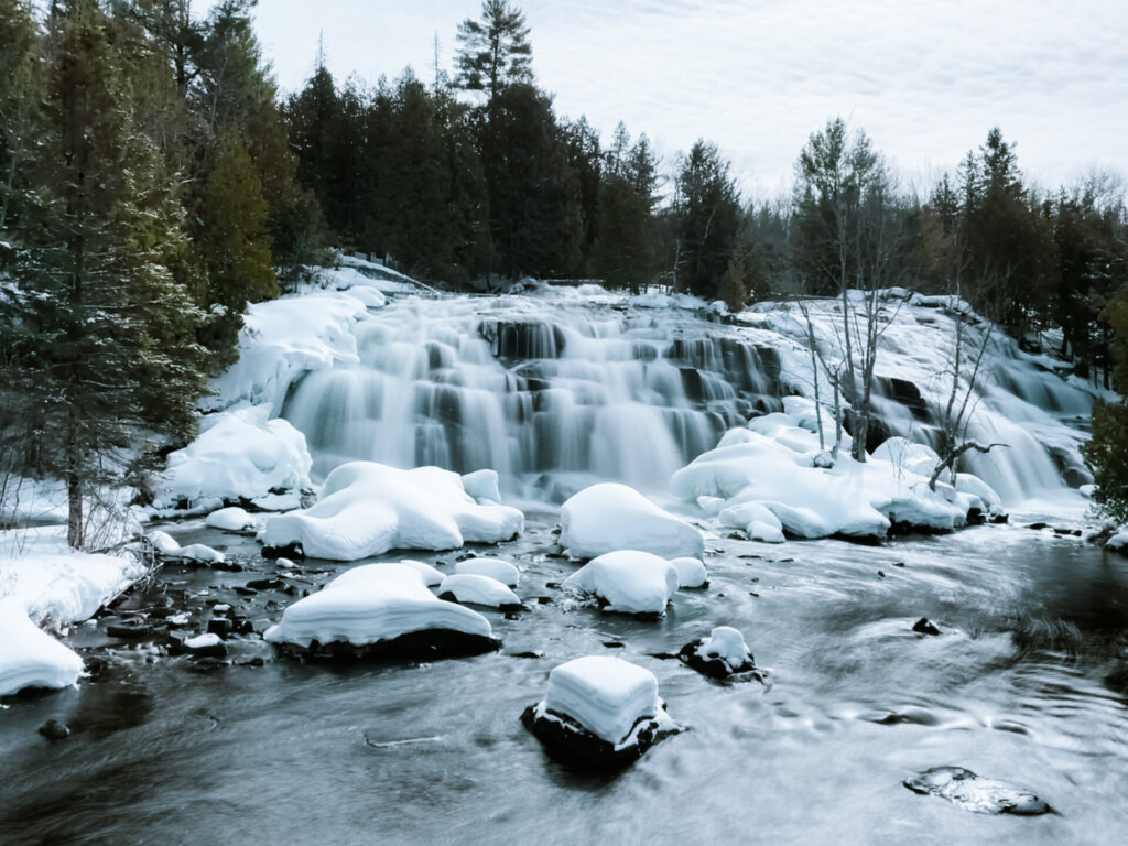 Bond Falls near POV - the of Best Winter Getaways in Wisconsin